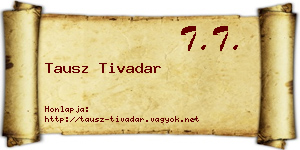 Tausz Tivadar névjegykártya